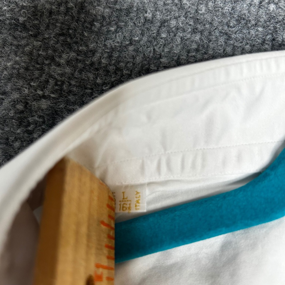 Brioni White Cotton Dress Shirt Mens 16.5 L French Cuff Made in Italy Luxury - Picture 4 of 7